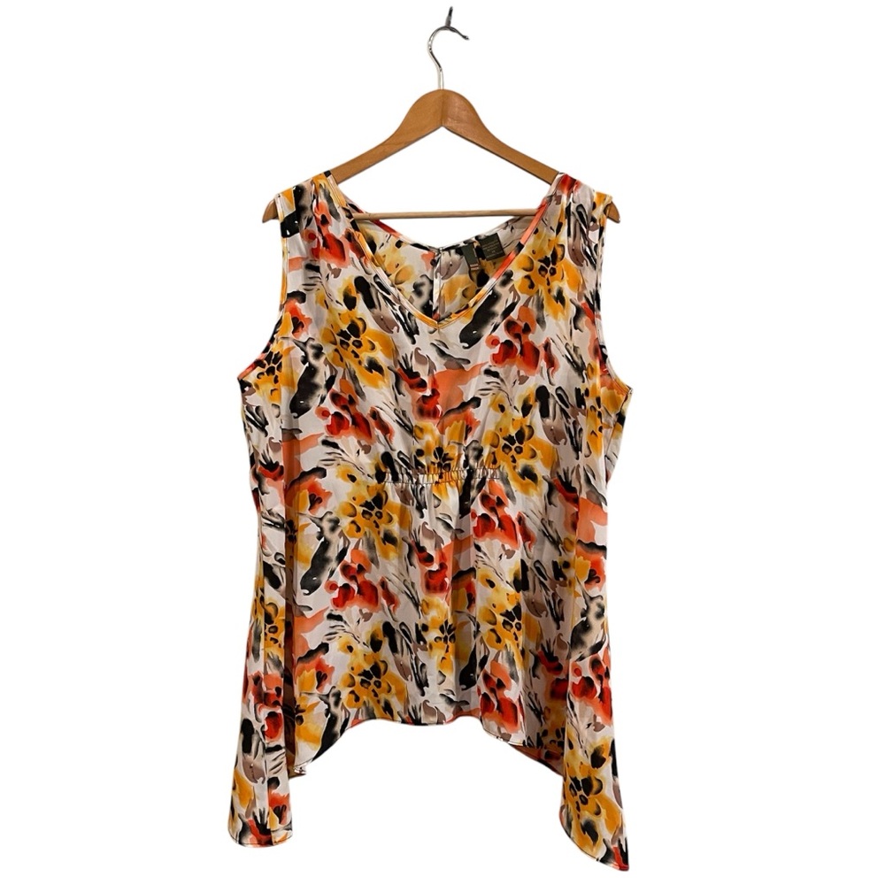 Sere Nade New York Floral Polyester V-Neck Tank 1X